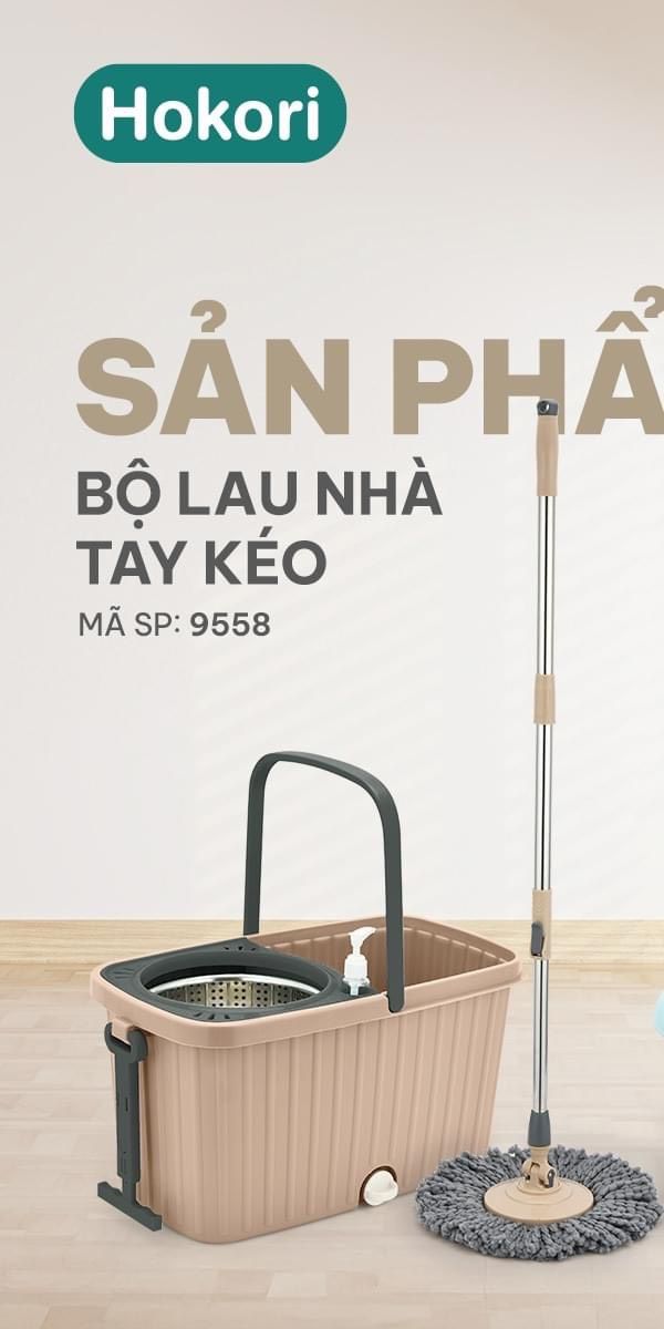 BỘ LAU NHÀ HOKORI KÉO TAY SỊN SÒ 9558